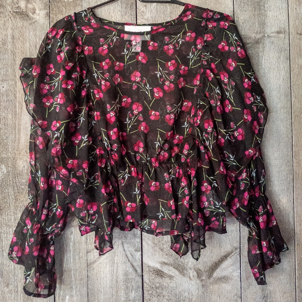 Rage Frilled Sleeve Floral Blouse US 3/4